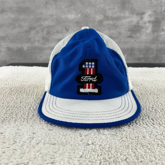 80S VINTAGE FORD MESH SNAPBACK TRUCKER HAT OSFA PATCH CAP EMBROIDERED - Picture 1 of 6